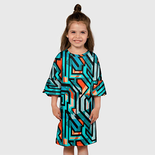 Детское платье Граффити цвета гранж / 3D-принт – фото 3