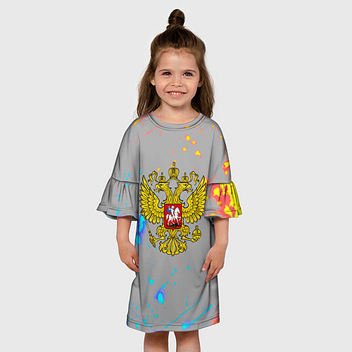 Детское платье Герб рф огонь краски / 3D-принт – фото 3