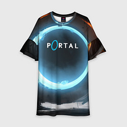 Платье клеш для девочки Portal logo game, цвет: 3D-принт