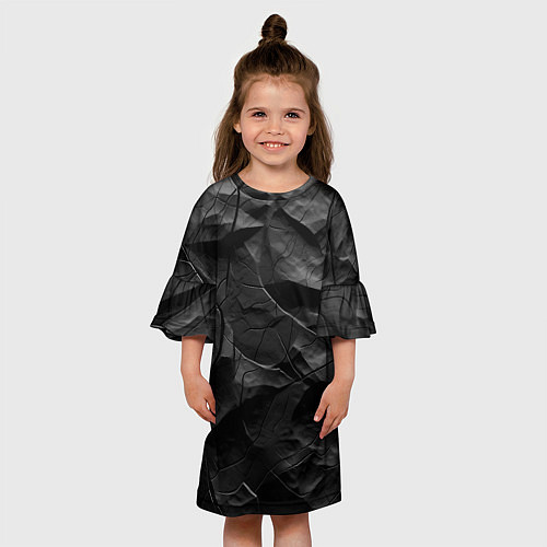 Детское платье Текстура темной скалы / 3D-принт – фото 3