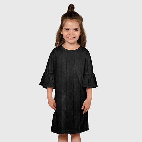 Детское платье Текстура темного паркета / 3D-принт – фото 3