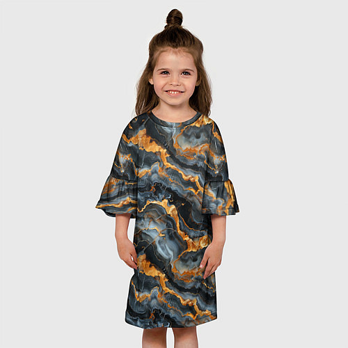 Детское платье Мраморное золото / 3D-принт – фото 3