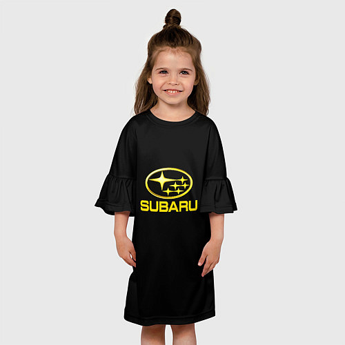 Детское платье Subaru logo yellow / 3D-принт – фото 3
