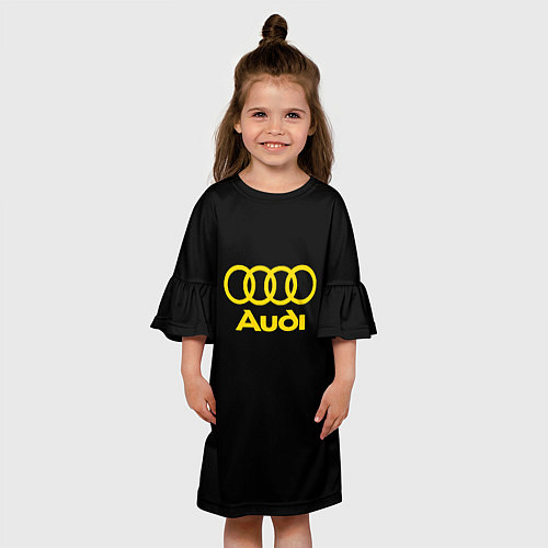Детское платье Audi logo yellow / 3D-принт – фото 3