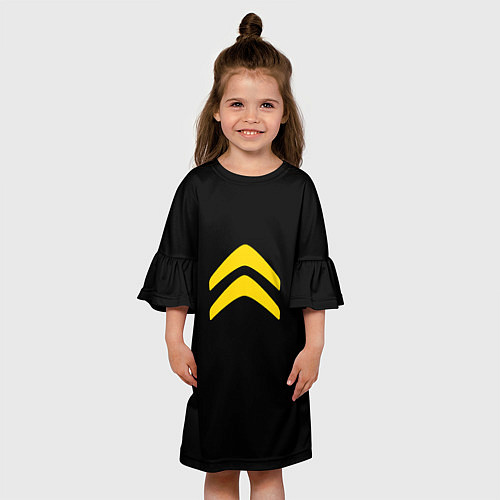Детское платье Citroen logo yellow / 3D-принт – фото 3