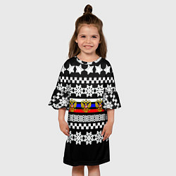Платье клеш для девочки Rusiia winter pattern, цвет: 3D-принт — фото 2