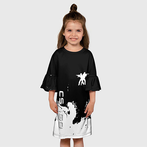 Детское платье Контра белые лого / 3D-принт – фото 3