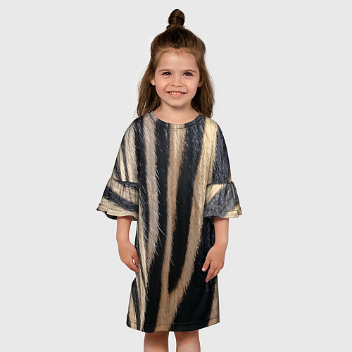 Детское платье Мех зебры / 3D-принт – фото 3
