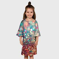 Платье клеш для девочки Блестяшки боке, цвет: 3D-принт — фото 2