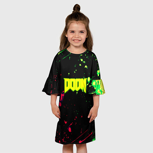 Детское платье Doom кислотные краски / 3D-принт – фото 3