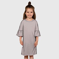 Платье клеш для девочки Узор - сетка соты, цвет: 3D-принт — фото 2