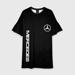 Платье клеш для девочки Mercedes benz logo white auto, цвет: 3D-принт