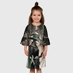 Платье клеш для девочки Девушка чумной доктор, цвет: 3D-принт — фото 2