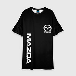 Платье клеш для девочки Mazda white logo, цвет: 3D-принт