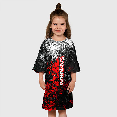Детское платье Samurai брызги красок / 3D-принт – фото 3