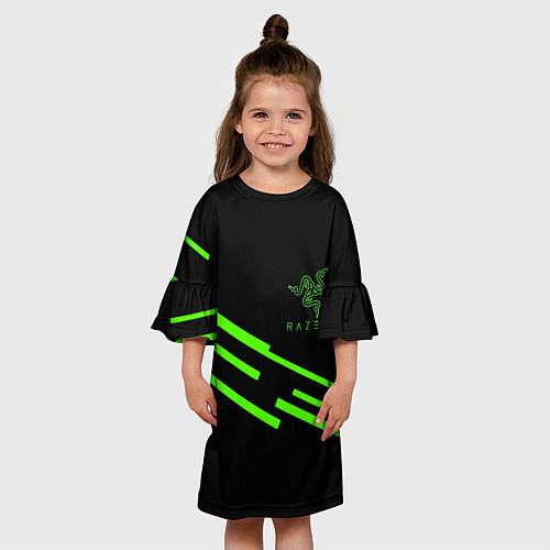 Детское платье Razer line green / 3D-принт – фото 3