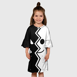 Платье клеш для девочки Geometry dash текстура, цвет: 3D-принт — фото 2