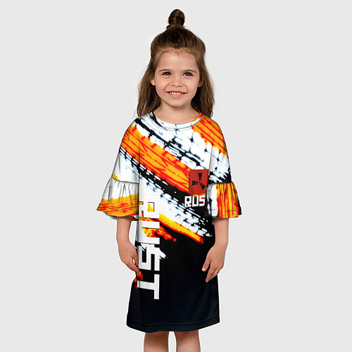 Детское платье RUST краски текстура абстрактная / 3D-принт – фото 3