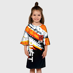 Платье клеш для девочки RUST краски текстура абстрактная, цвет: 3D-принт — фото 2