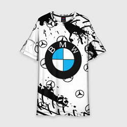 Платье клеш для девочки BMW x Mercedes краски, цвет: 3D-принт