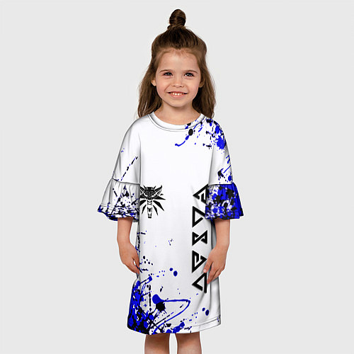 Детское платье Ведьмак лого краски / 3D-принт – фото 3