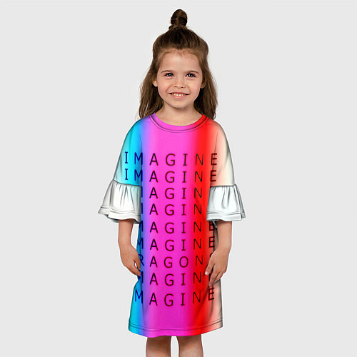Детское платье Imagine Dragons neon rock / 3D-принт – фото 3