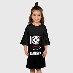 Платье клеш для девочки Радуга лого ачивки, цвет: 3D-принт — фото 2