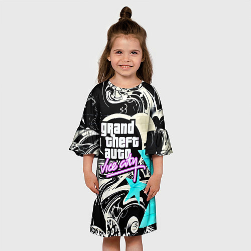 Детское платье GTA vice city grafiti / 3D-принт – фото 3