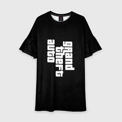 Платье клеш для девочки Grand theft auto logo, цвет: 3D-принт