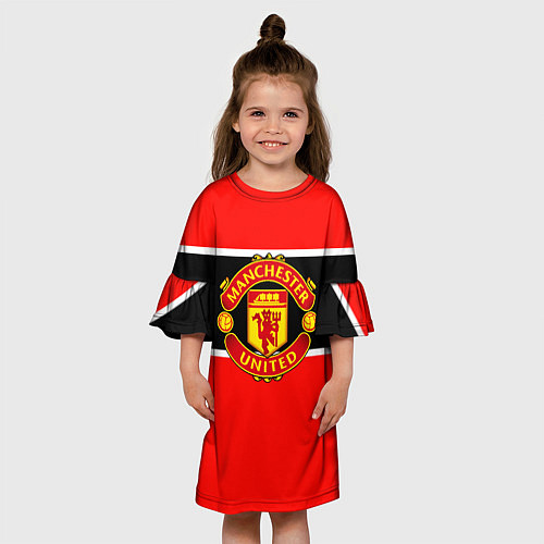 Детское платье Манчестер Юнайтед полосы / 3D-принт – фото 3