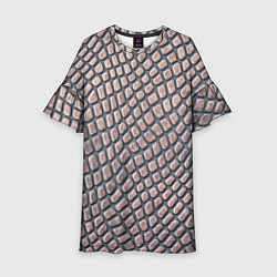 Платье клеш для девочки Кожаный принт, цвет: 3D-принт