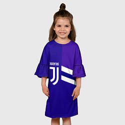 Платье клеш для девочки Juventus sport geometry line, цвет: 3D-принт — фото 2