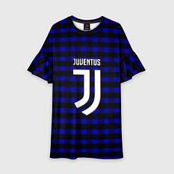 Платье клеш для девочки Ювентус паттерн, цвет: 3D-принт