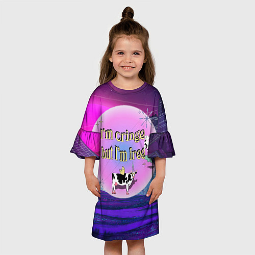 Детское платье Кринж свобода на белом фоне / 3D-принт – фото 3