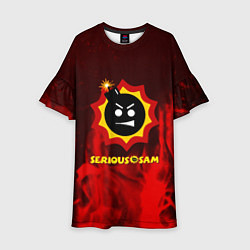 Платье клеш для девочки Serious Sam fire, цвет: 3D-принт
