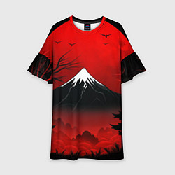 Платье клеш для девочки Мрачная Япония, цвет: 3D-принт