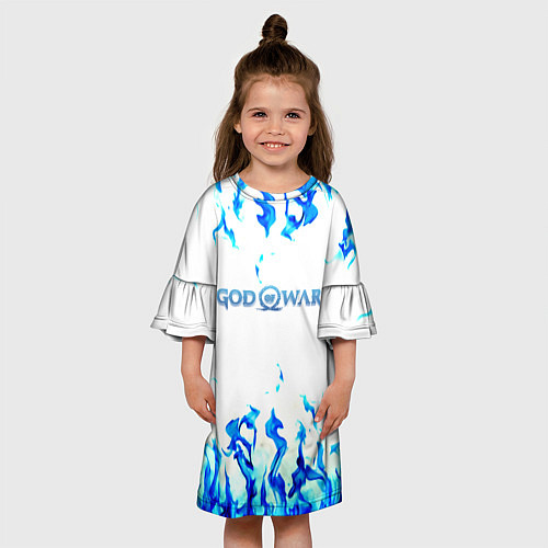 Детское платье God of War синий огонь / 3D-принт – фото 3
