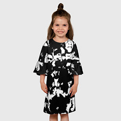 Платье клеш для девочки Все рэперы черно белый, цвет: 3D-принт — фото 2