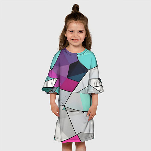 Детское платье Яркая геометрическая абстракция / 3D-принт – фото 3