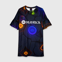 Платье клеш для девочки Deadlock logo текстурные плиты, цвет: 3D-принт