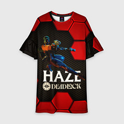 Платье клеш для девочки Deadlock Haze красные плиты, цвет: 3D-принт