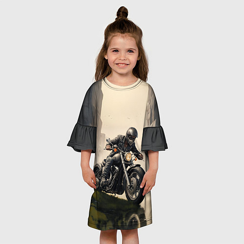 Детское платье Скетч байкер / 3D-принт – фото 3