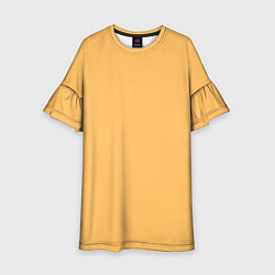 Платье клеш для девочки Эмоция радости - желтый, цвет: 3D-принт