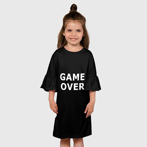 Детское платье Game over white logo / 3D-принт – фото 3