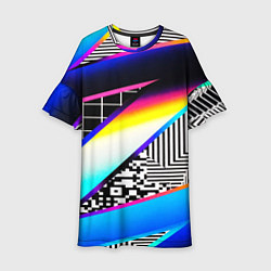 Детское платье Neon stripes geometry