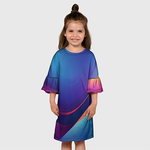 Детское платье Красивый градиент абстракция / 3D-принт – фото 3