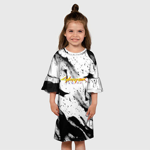 Детское платье Cyberpunk 2077 fire black / 3D-принт – фото 3