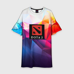 Платье клеш для девочки DOTA geometry neon, цвет: 3D-принт
