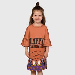 Платье клеш для девочки Happy Halloween pattern, цвет: 3D-принт — фото 2