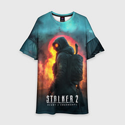 Платье клеш для девочки Stalker 2 радиоактивный дым, цвет: 3D-принт